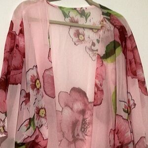 Pink Floral KIMONO Plus Size 1X New out of Package